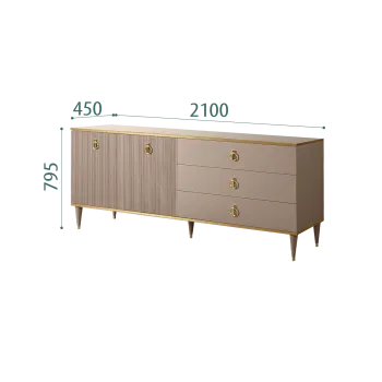Комод для гостиной 2.1м Римини СОЛО (Мокка/Золото) РМКМ-5(s)
