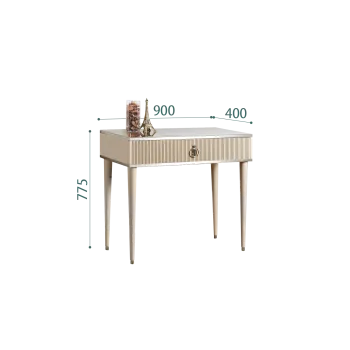 Стол туалетный узкий Римини СОЛО (Ваниль/Серебро) РМСТ-1(s)[9]