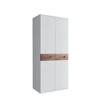 Шкаф 2-х дверный Bogemia Wood Wo (Белый/Хром) БМШ2/2(Wo)