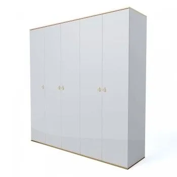 Шкаф 5-ти дверный Римини (Белый/Золото) РМШ2/5