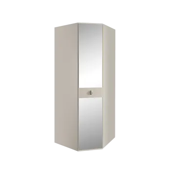 Шкаф угловой с зеркалом Римини СОЛО (Бежевый/Серебро) РМШУ1/1(s)