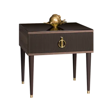 Тумба прикроватная Римини СОЛО (Орех империя/Золото) РМТП-1(s)