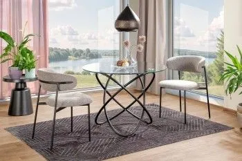 Стол обеденный Signal ORBIT 100 (прозрачный/черный)