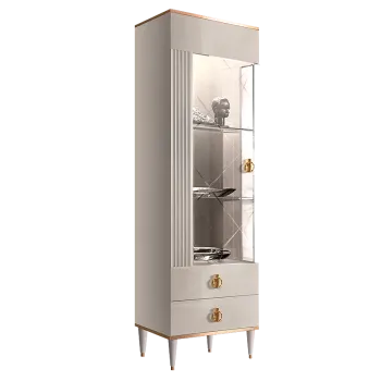 Витрина 1-ств. Римини СОЛО (Слоновая кость/Золото) (Левая) РМВ1-1С(s)