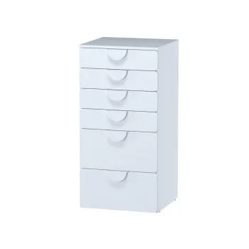 ПИКСИ комод 6 ящиков 60x57x123, робкий подснежник