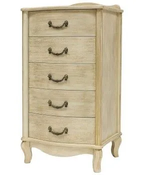 Комод Джульетта узкий 5 ящ. (дуб шампань/золотая патина)