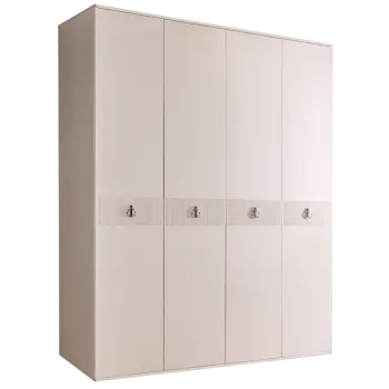 Шкаф 4-х дверный Римини СОЛО (Бежевый/Серебро) РМШ2/4(s)