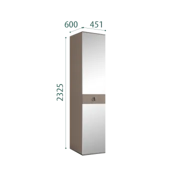 Шкаф 1-но дверный с зеркалом Римини СОЛО (Мокка/Серебро) РМШ1/1(s)