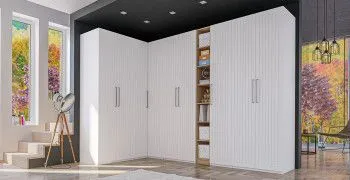 Гардероб Отис П7 с фасадом МДФ (белый)