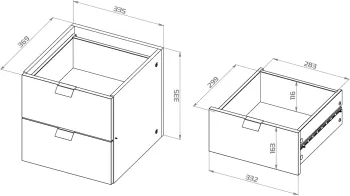 Фора модуль с двумя ящиками 33х33х37, белый