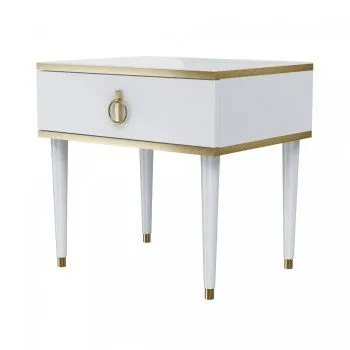 Тумба прикроватная Римини (Белый/Золото) РМТП-1