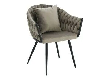 Стул кухонный Signal NUVO Velvet Bluvel 40 (темно-бежевый/черный мат)