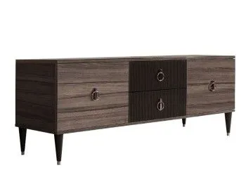 Тумба под телевизор Римини СОЛО (Орех империя/Серебро) РМТ-3(s)