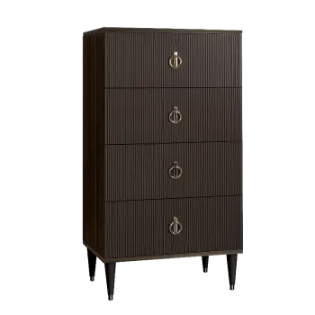 Комод 4 ящика Римини СОЛО (Орех империя/Серебро) РМКМ-6(s)