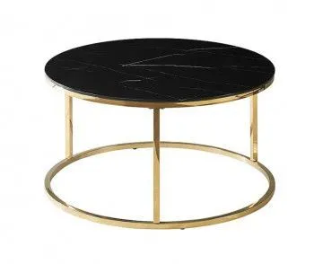 Стол журнальный Signal SABINE (эффект черного мрамора/золотой)