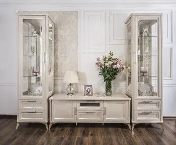 Гостиная Нонна 1+тв+1 бежевый глянец