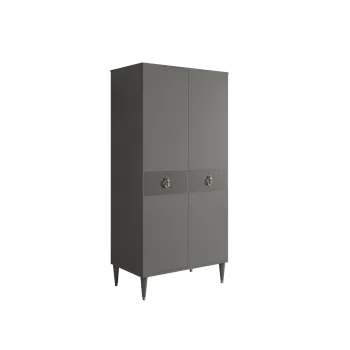 Шкаф-пенал Римини СОЛО (Серый/Серебро) РМП-2(s)