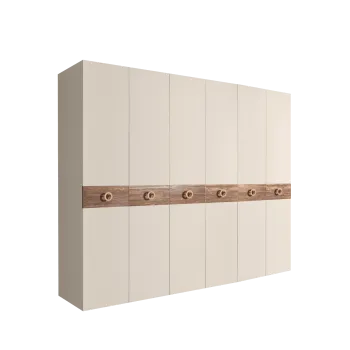 Шкаф 6-ти дв. Bogemia Wood Fi (Слоновая кость/Золото) БМШ2/6(Wo)