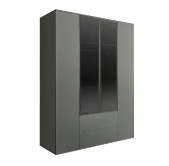 Шкаф 4-х дв. с ящиками Bogemia Air (Серый/Золото) БМШ2/42(2)