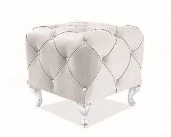 Пуф Signal HESTIA K VELVET (светло-серый/серебряный)