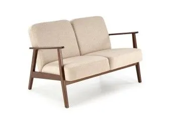 Диван HALMAR MILANO 2S tap. Castel 15 бежевый/орех