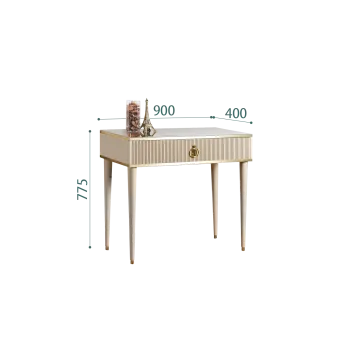 Стол туалетный узкий Римини СОЛО (Ваниль/Золото) РМСТ-1(s)[9]
