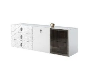 Комод 1.6м Bogemia Fly Farfalle (Белый) (Lakobel/Хром) БМКМ-4[5][10]