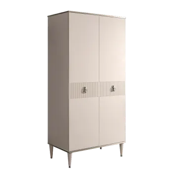 Шкаф-пенал Римини СОЛО (Слоновая кость/Серебро) РМП-2(s)