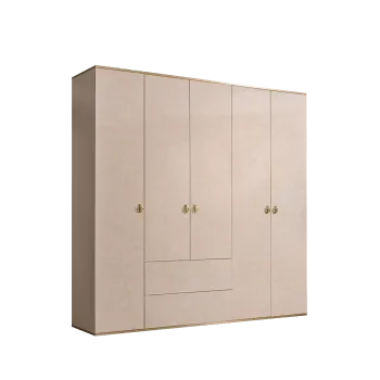 Шкаф 5-ти дверный с ящиками Римини (Латте/Золото) РМШ2/51