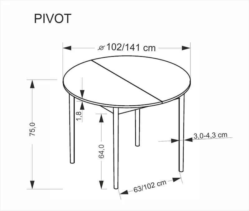 Стол обеденный Halmar PIVOT 102 (дуб артизан/черный) | изображение 17