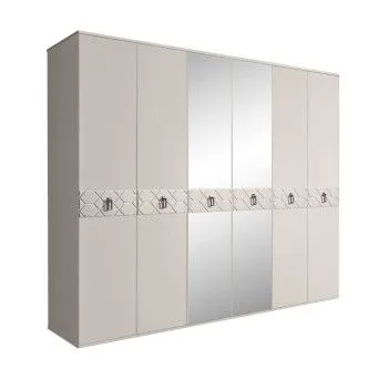 Шкаф 6-ти дв. с зеркалами Bogemia Wood Fa (Шелк/Черный) БМШ1/6(Wo)