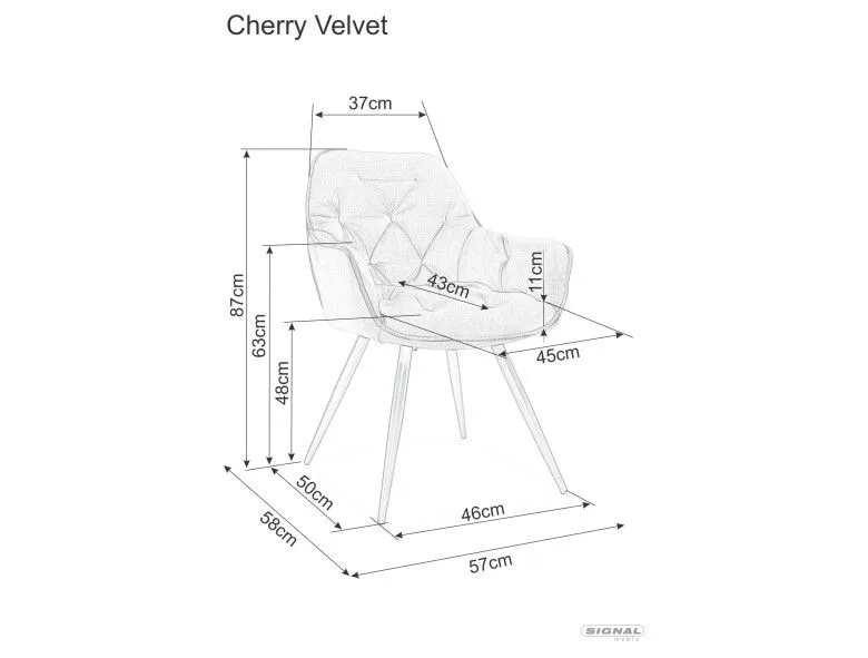 Стул кухонный SIGNAL CHERRY VELVET (черный/черный мат) | изображение 1
