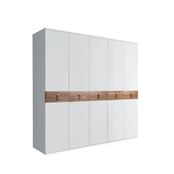 Шкаф 5-ти дв. Bogemia Wood Fa (Белый/Золото) БМШ2/5(Wo)