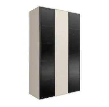 Шкаф 3-х дверный Bogemia Air (Слоновая кость/Черный) БМШ2/3(2)