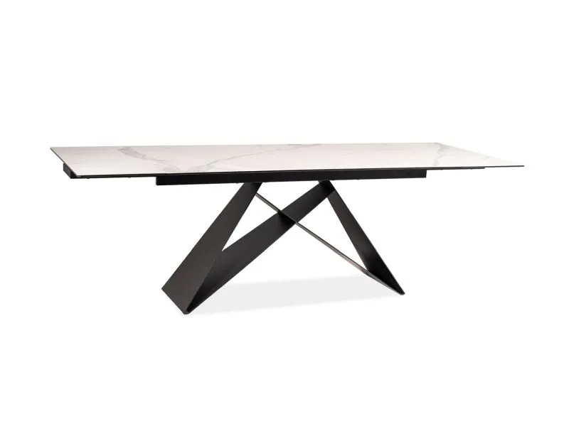 Стол обеденный Signal WESTIN III Ceramic 160 раскладной (белый/черный)