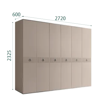 Шкаф 6-ти дверный Римини СОЛО (Мокка/Серебро) РМШ2/6(s)