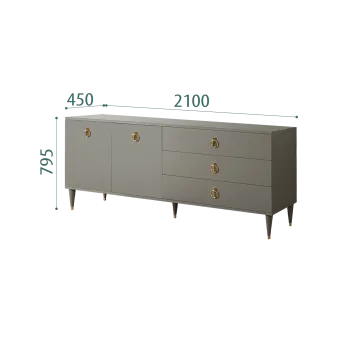 Комод для гостиной 2.1 Римини (Серый/Золото) РМКМ-5