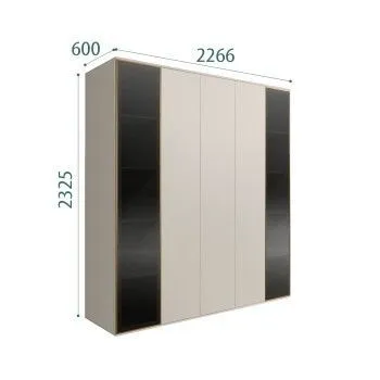 Шкаф 5-ти дв. Bogemia Air (Шелк/Золото) БМШ2/5(2)