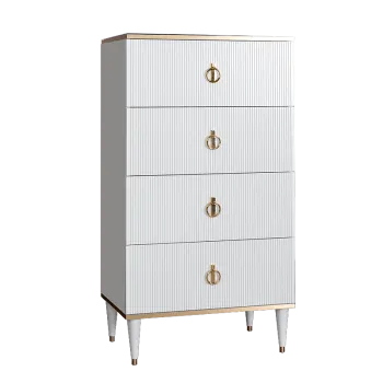 Комод 4 ящика Римини СОЛО (Белый/Золото) РМКМ-6(s)