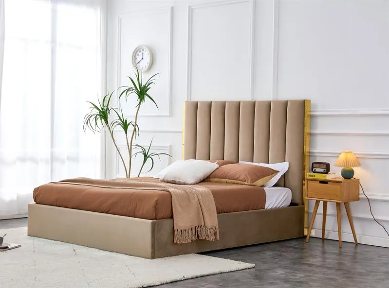 Кровать Halmar PALAZZO (бежевый/золотой) 160/200