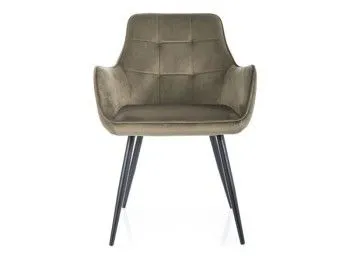 Стул кухонный Signal LEMON Velvet Bluvel 77 (оливковый/черный)