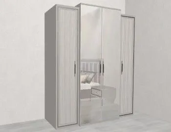 Шкаф Замира 4-дверный серый