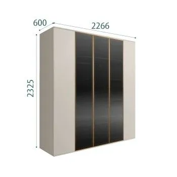 Шкаф 5-ти дв. Bogemia Air (Шелк/Золото) БМШ2/5(3)