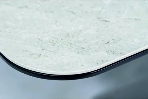Стол обеденный Signal PALLAS Ceramic 160 раскладной (серый мрамор/черный матовый) | изображение 3