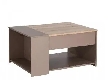 Стол журнальный Signal DROP (дуб/бежевый) 80/60/42-56