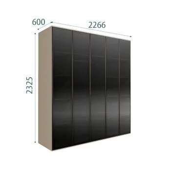 Шкаф 5-ти дв. Bogemia Air (Ваниль/Черный) БМШ2/5(5)
