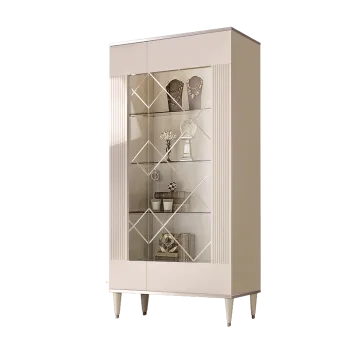 Витрина 2-ств. Римини СОЛО (Слоновая кость/Серебро) (Правая) РМВ2-2С(s)