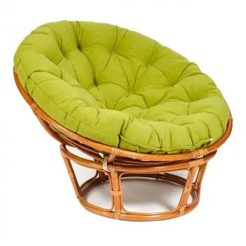 Кресло Papasan с подушкой Коньяк, флок