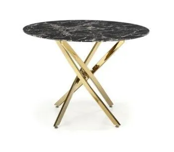 Стол обеденный Halmar RAYMOND 2 (черный мрамор/золотой)