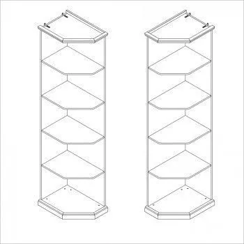 Натали стеллаж для шкафа правый белый глянец
